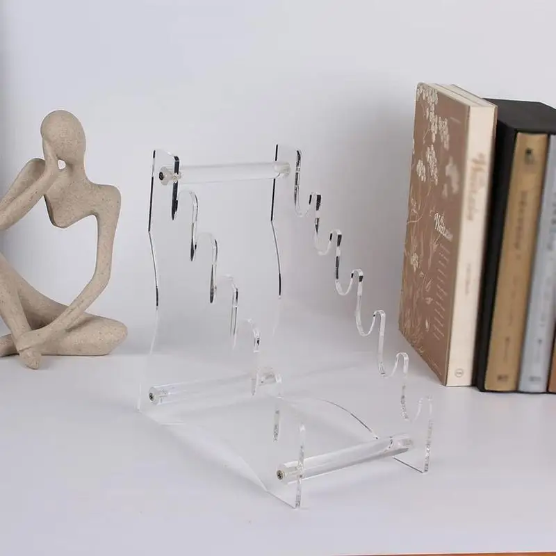 Small Knife Display Stand Clear Acrylic Cutlery Block Transparent Knife Holder Counter-top Cutlery Storage Knife Rack Display