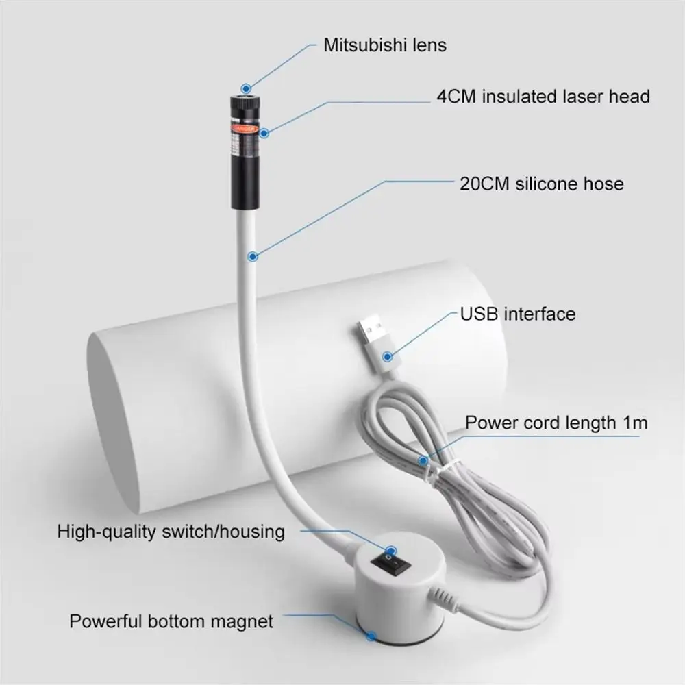 

Red Laser Sewing Laser Guide 5MW/100MW Dot Line Cross Head Sewing Machine Light USB Powered Magnetic Base Laser Positioning Tool