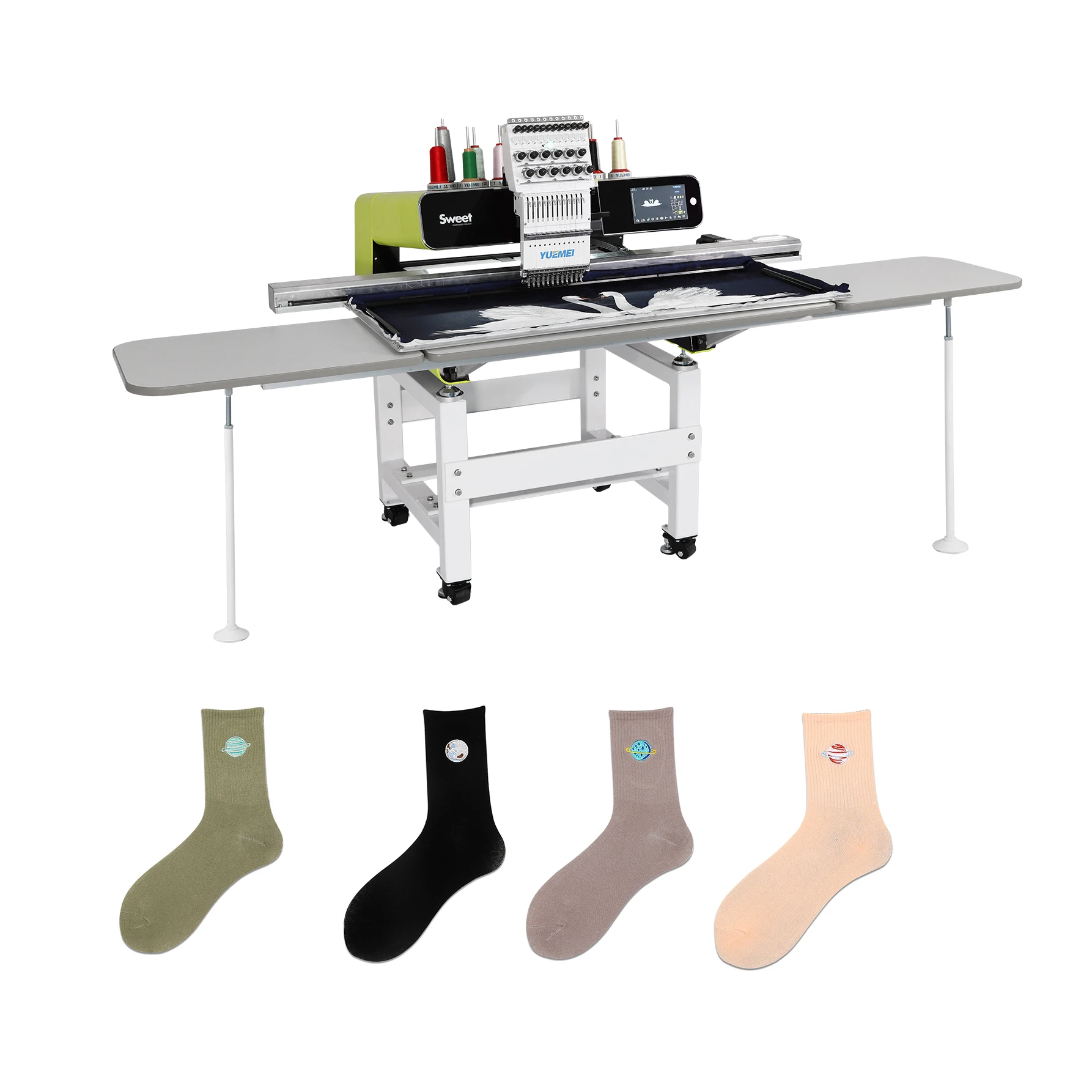 2022 high speed sock embroidery machine support customer-made design single head embroidery machines with prices