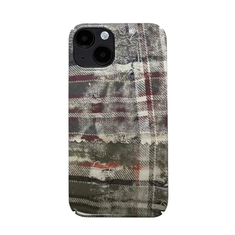 

Grey Style Tattered Jeans Art Phone Case for IPHONE 17 Air 16E 15 PROMAX 14 Plus 13 12 MINI 11 PRO 16Plus XR Acrylic Phone Cover