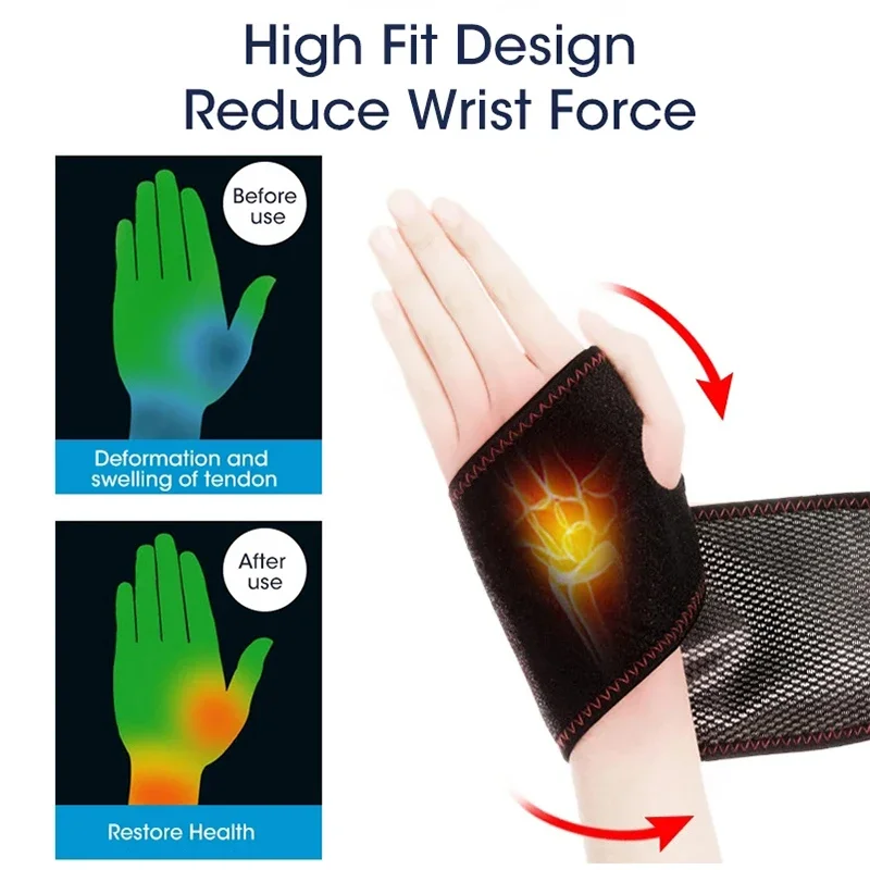 Wrist Support Brace Carpal Tunnel Arthritis Tendonitis Protector Electric Heating USB Rechargeable Breathable Hand Wristband Pad