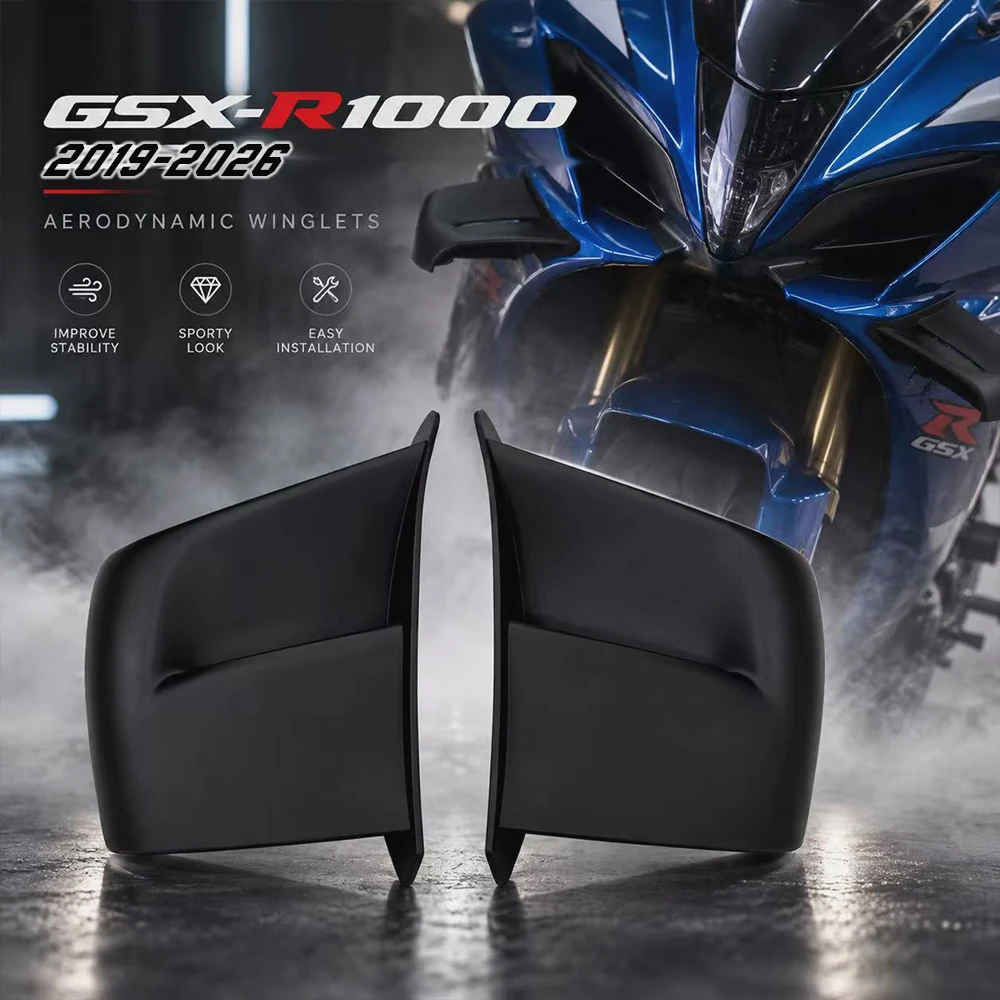 For Suzuki GSXR1000 GSX-R1000 2019-2026Motorcycle Side Winglet Front Spoiler Wing Fairing Fixed Lower lip Wing GP Downforce Kit