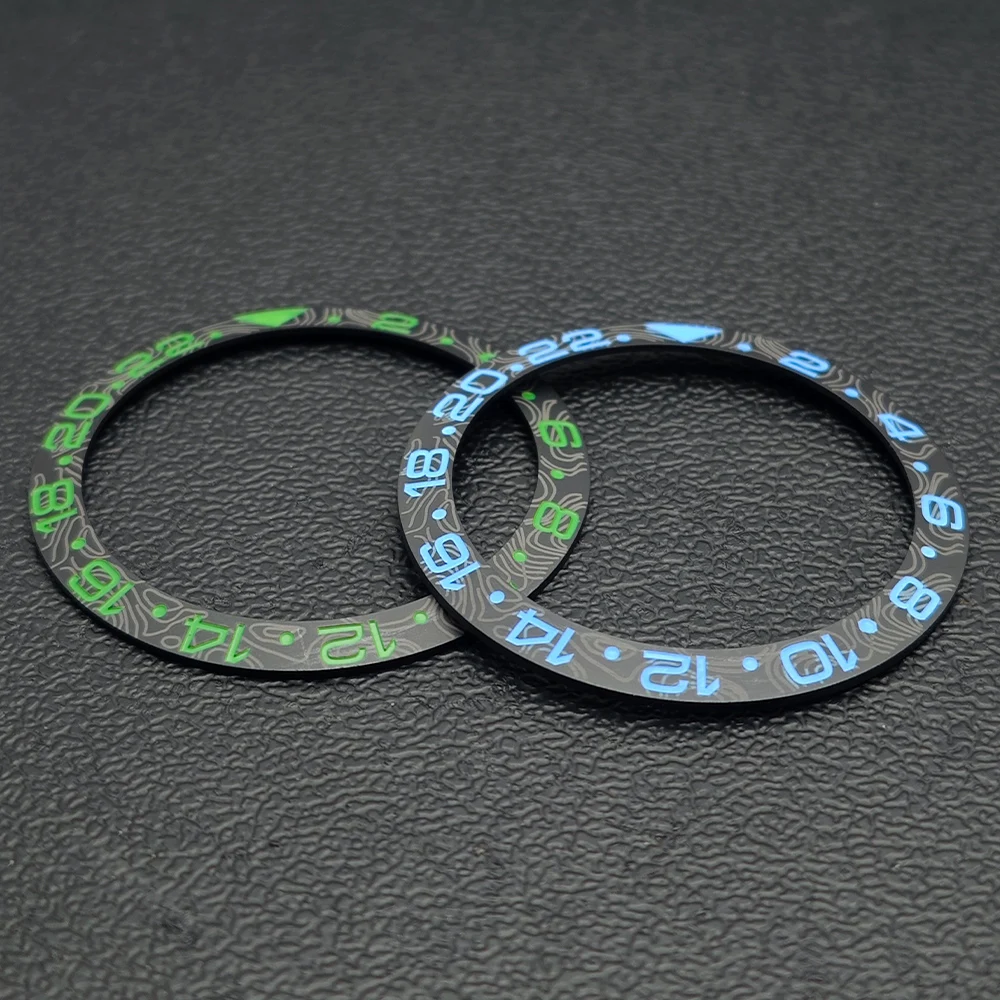 38mm*30.6mm Schräger Keramik-Uhrenlünette Uhrengehäuse Ersatz-Zubehör Taucher GMT Imitations-Kohlefaser-Textur Ring Uhren Herren – Detail 4
