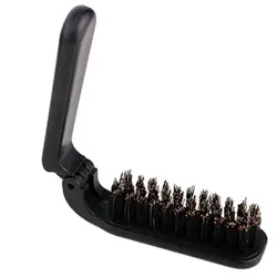 Folding Hair Brush Boar Bristles Pocket Travel Straighten Folding Mustache Brush Collapsable Pocket Hair Brush For Men Portable