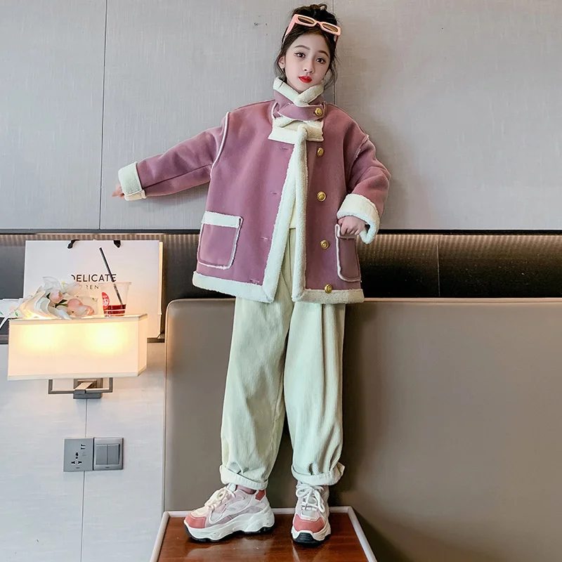 

Girls Coat Jacket Winter Cotton Windbreak 2023 New Arrive Warm Plus Thicken Teenagers Plus Size Outwear Sport Children's Clothin