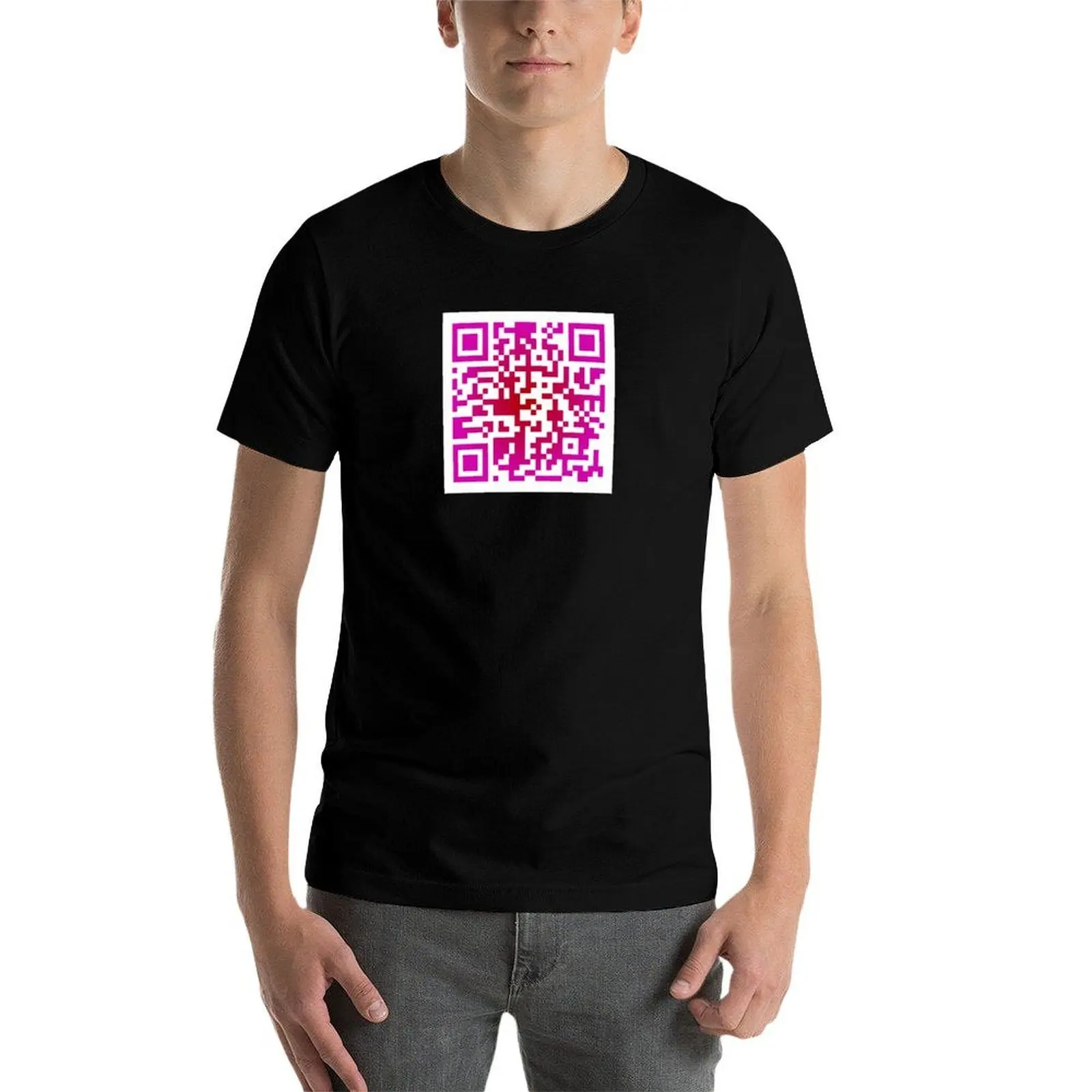 Middle Finger - Prank QR Code T-Shirt Lightweight Casual Summer T-Shirt view 4