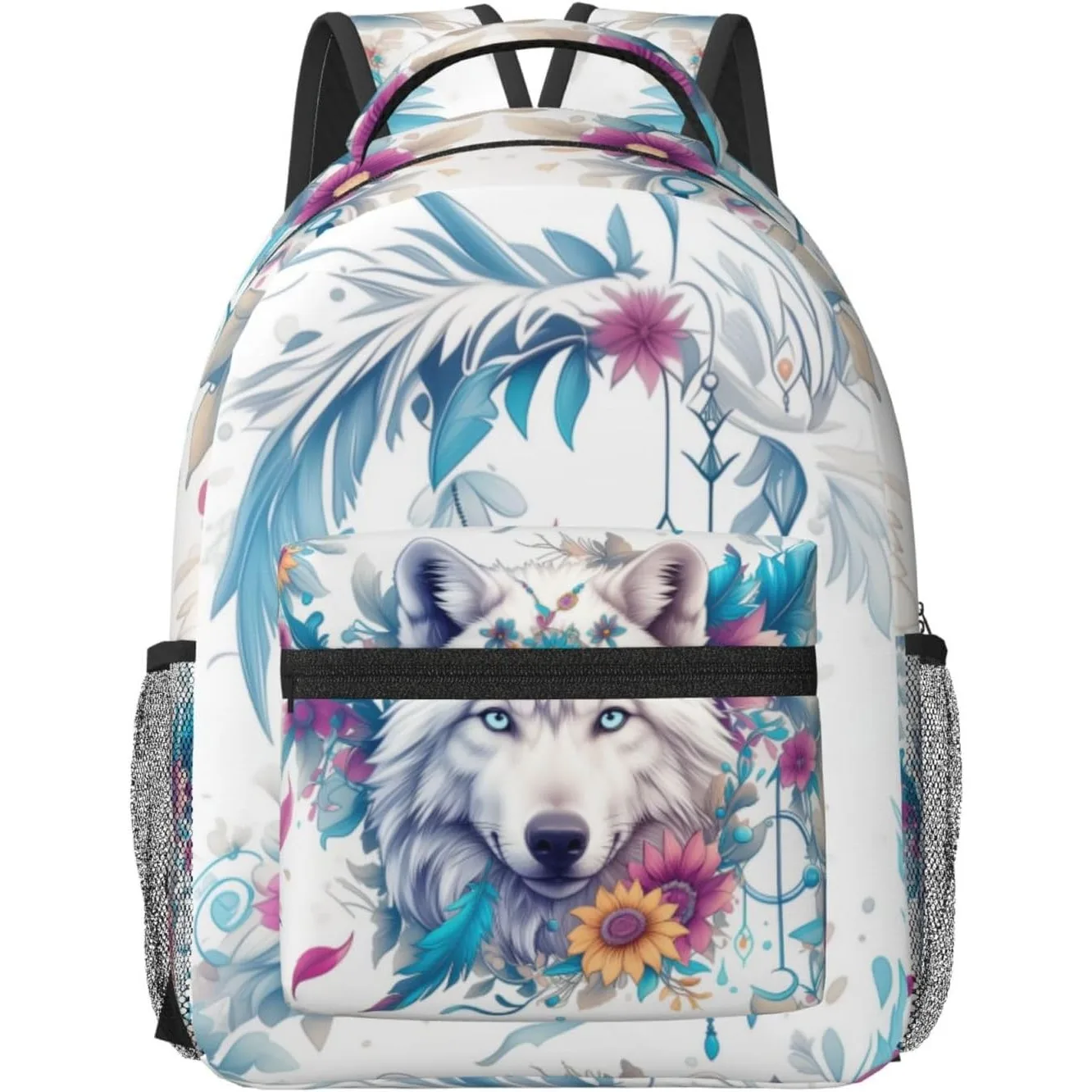 

Wolf Backpack for School Boys Girls 17Inch Lightweight Waterproof Bookbag with Laptop Sleeve for Teens College​