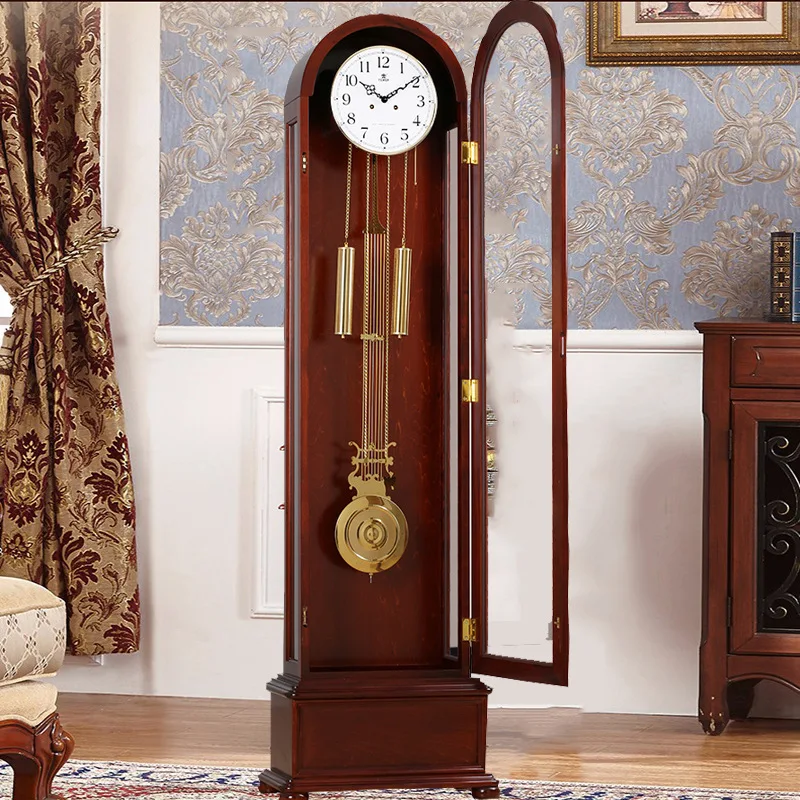 Overlord Mechanical Floor Clock Living Room Solid Wood European Style Villa Hermle Movement Chinese Retro