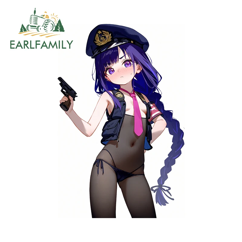 EARLFAMILY 13cm Two Guns Loli Car Sticker NSFW Hoshino Ai Anime Cute Refrigerator Decal Sunscreen Motorcycle Racing Decoration