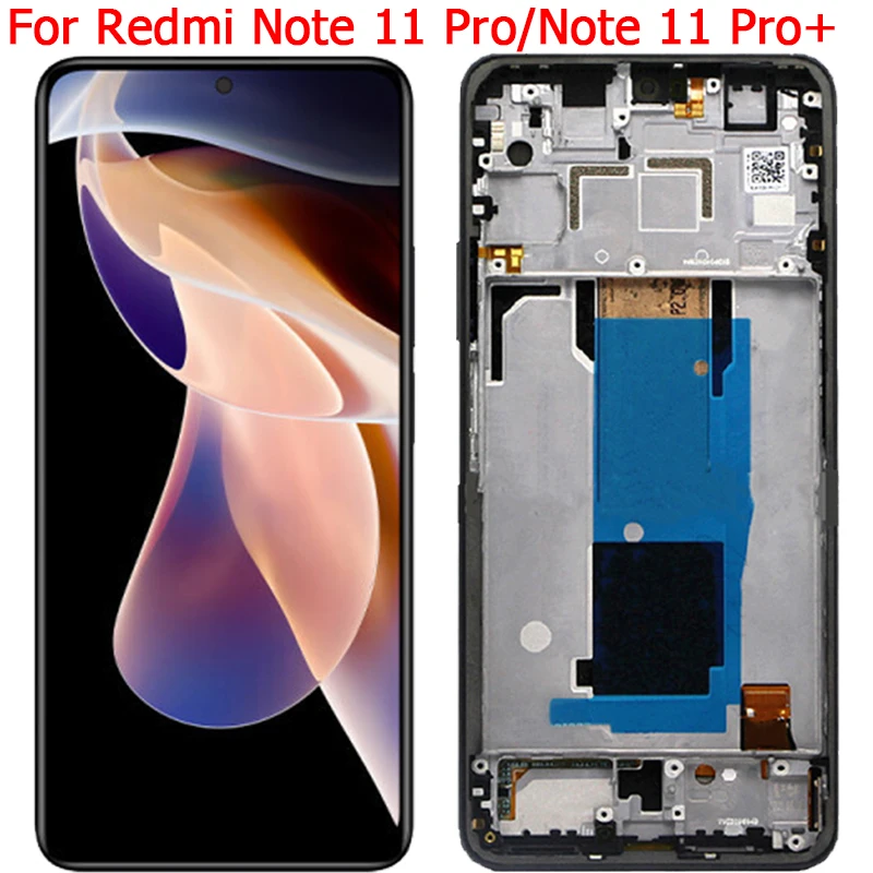 

ЖК-дисплей с рамкой для Xiaomi Redmi Note 11 Pro, 6,67 дюйма, Redmi Note 11 Pro Plus 21091116C