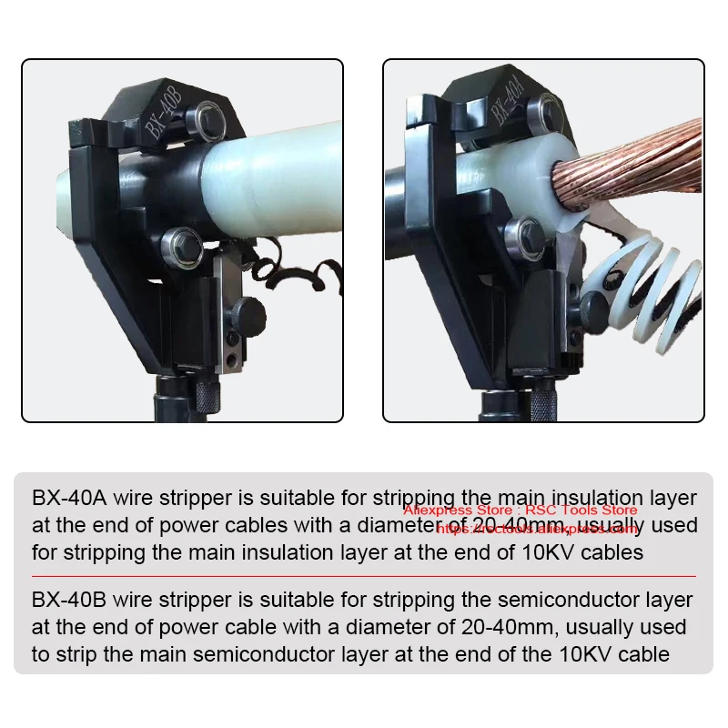 BX-40A Cable Stripper, Multifunctional Cable Stripping Tool BX-40B Cable Stripper for 10KV Cable Stripping Diameter 20 To 40mm