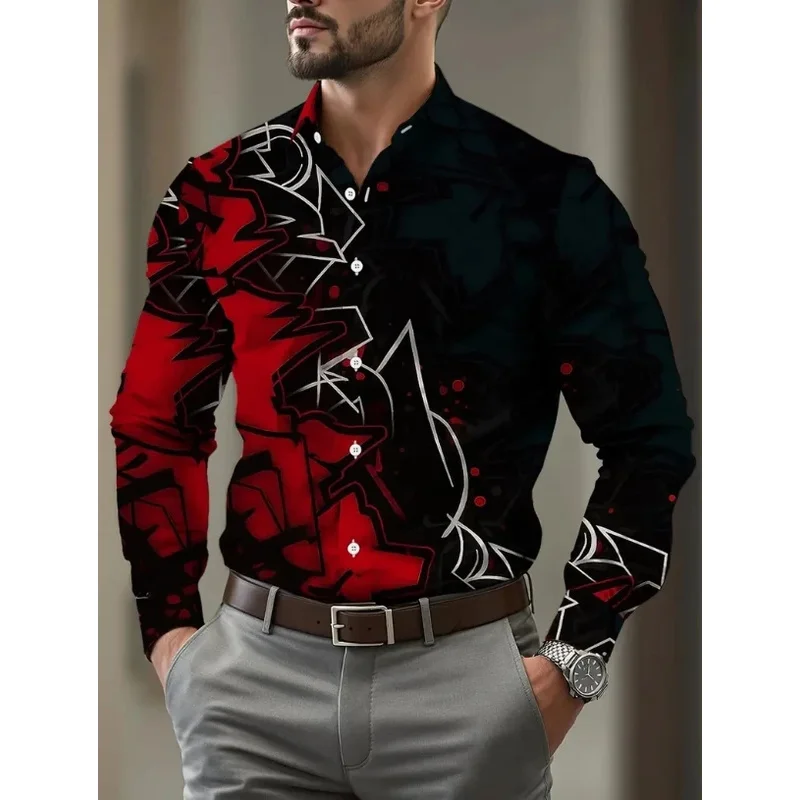 

Shirt New Men's Summer Cotton And Linen Lapel Beach Shirt Long Sleeve Solid Color Hawaiian Holiday Clothing Rose Pattern Shirt,