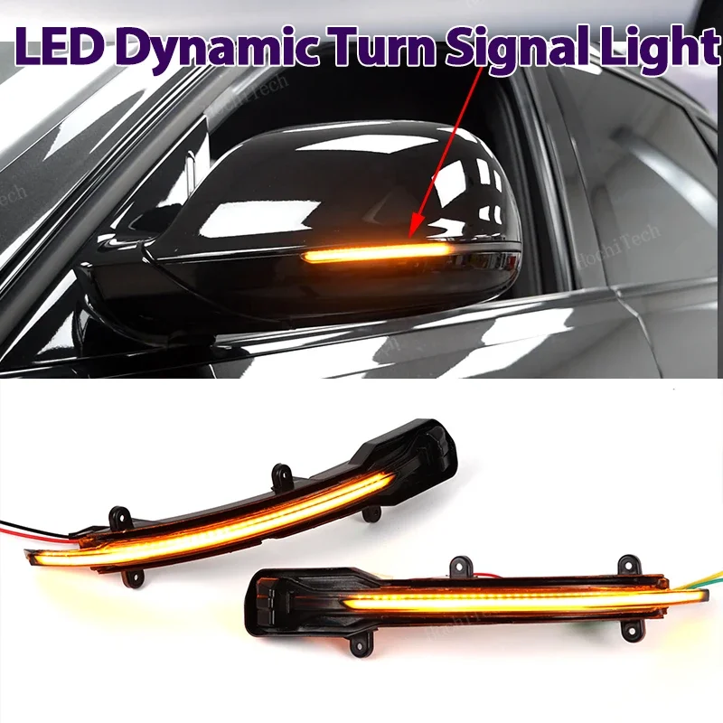 For Audi Q5 SQ5 8R 2008-17, Q7 SQ7 4L facelift 2010-2015 2x Dynamic Blinker LED Turn Signal Light Indicator Side Mirror Lamp