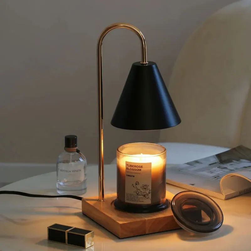 Melting Wax Lamp Aromatherapy Retro Candle Warmer lamp with Timer Candle Melt Lantern for Home Bedroom Desktop Decoration Light