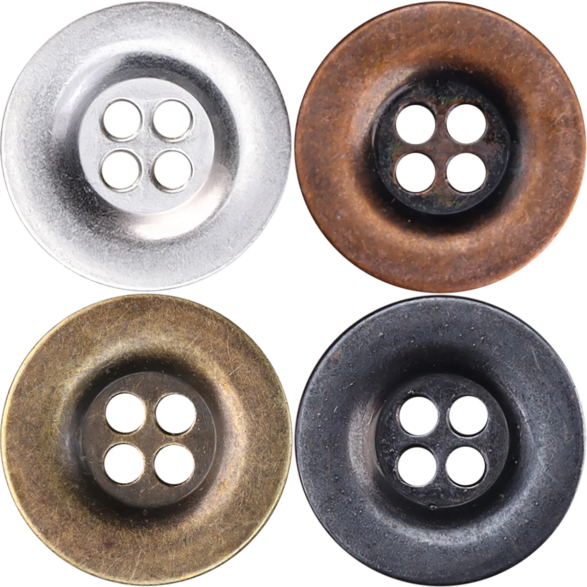 10pcs Four Hole Classic Simple Metal Buttons For Jeans Outwear Mens Clothing Jacket Pants Knitwear Sweater Button Home Decor