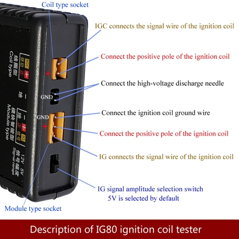 Automobile Ignition Coil Detector Tester NaturalGas Gasolines Ignition Coil Tester Professional Car Repair Tool 12V~24V T3EF