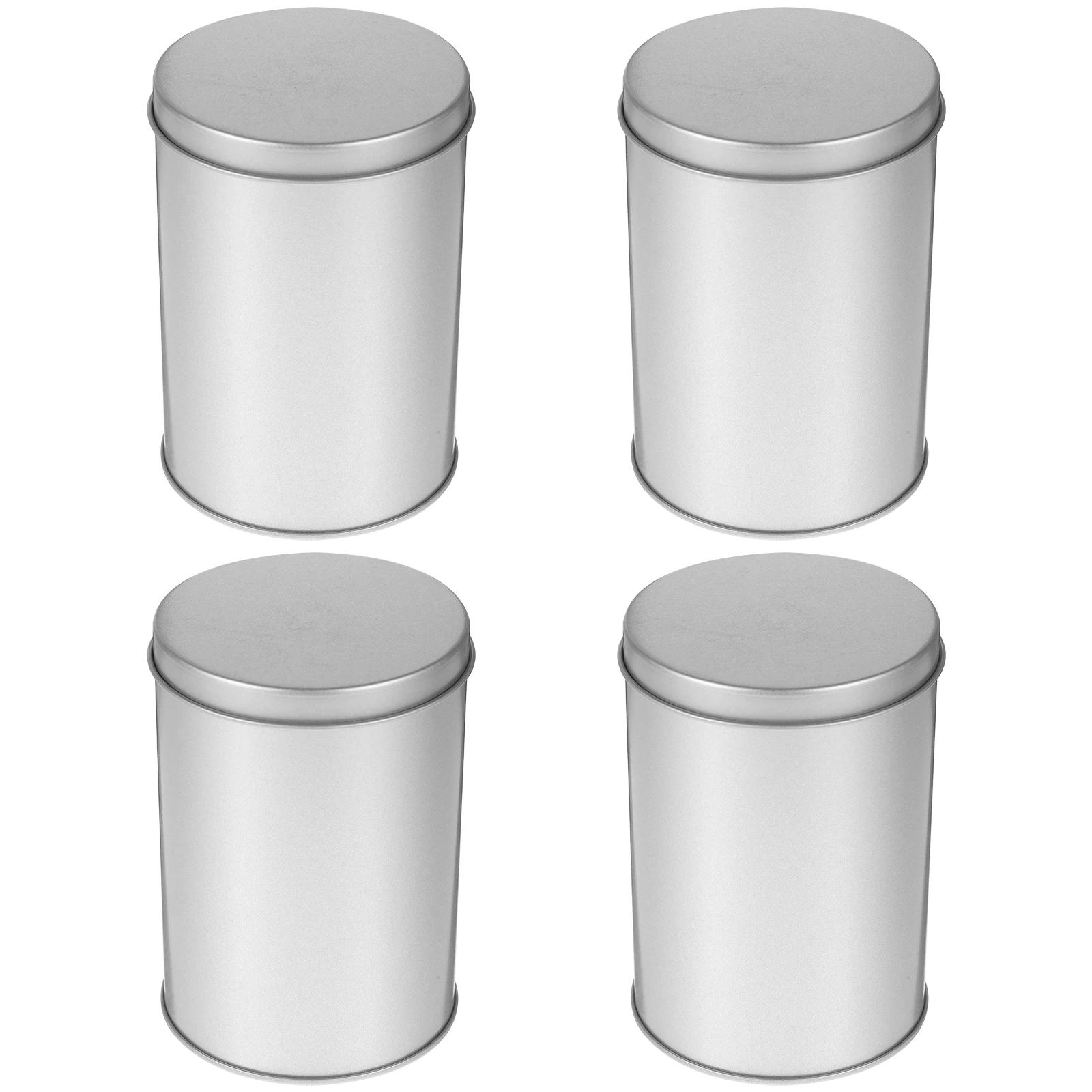 

4pcs Sealed Storage Boxes 7 5x11cm Silver Flat Lid Tea Canister Coffee Spice Powder Container Material Household Kitchen
