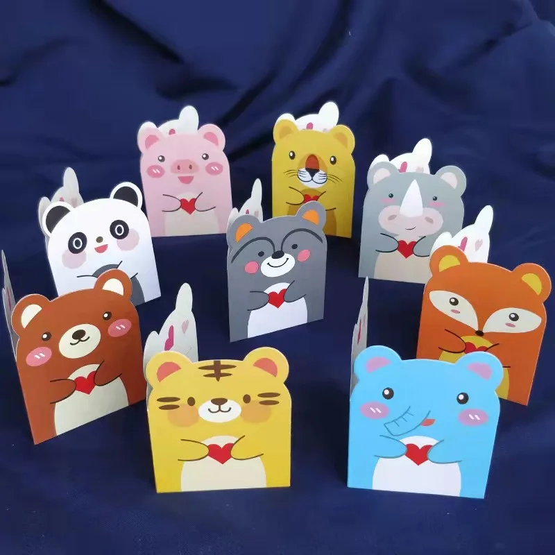 10-100Pcs Cute Cartoon Cards Happy Birthday Cards Business Postcard Decoration Greeting Card Invitations Cards School Kid Gift