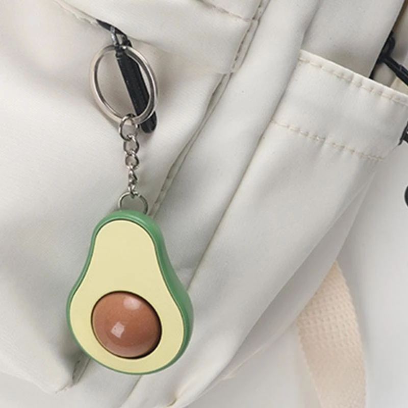 Avocado Keychain with Rolling Beads Stress Relief Accessory Avocado Stress Toy Keyring Avocado Massage Bead Keychains