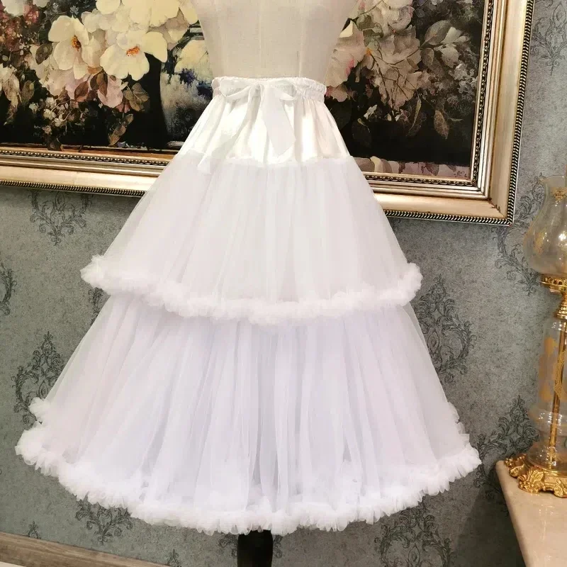 

MAGOGO Skirt Support Double Layer Cloud Support Cotton Candy Lolita Boneless Soft Yarn Medium Violent Daily Petticoat