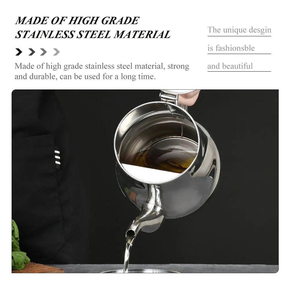 

Stainless Steel Grease Container Oil Strainer Kitchen Dispenser Tanker Holder Can for Filtering Bacon Cooking Oil Soup