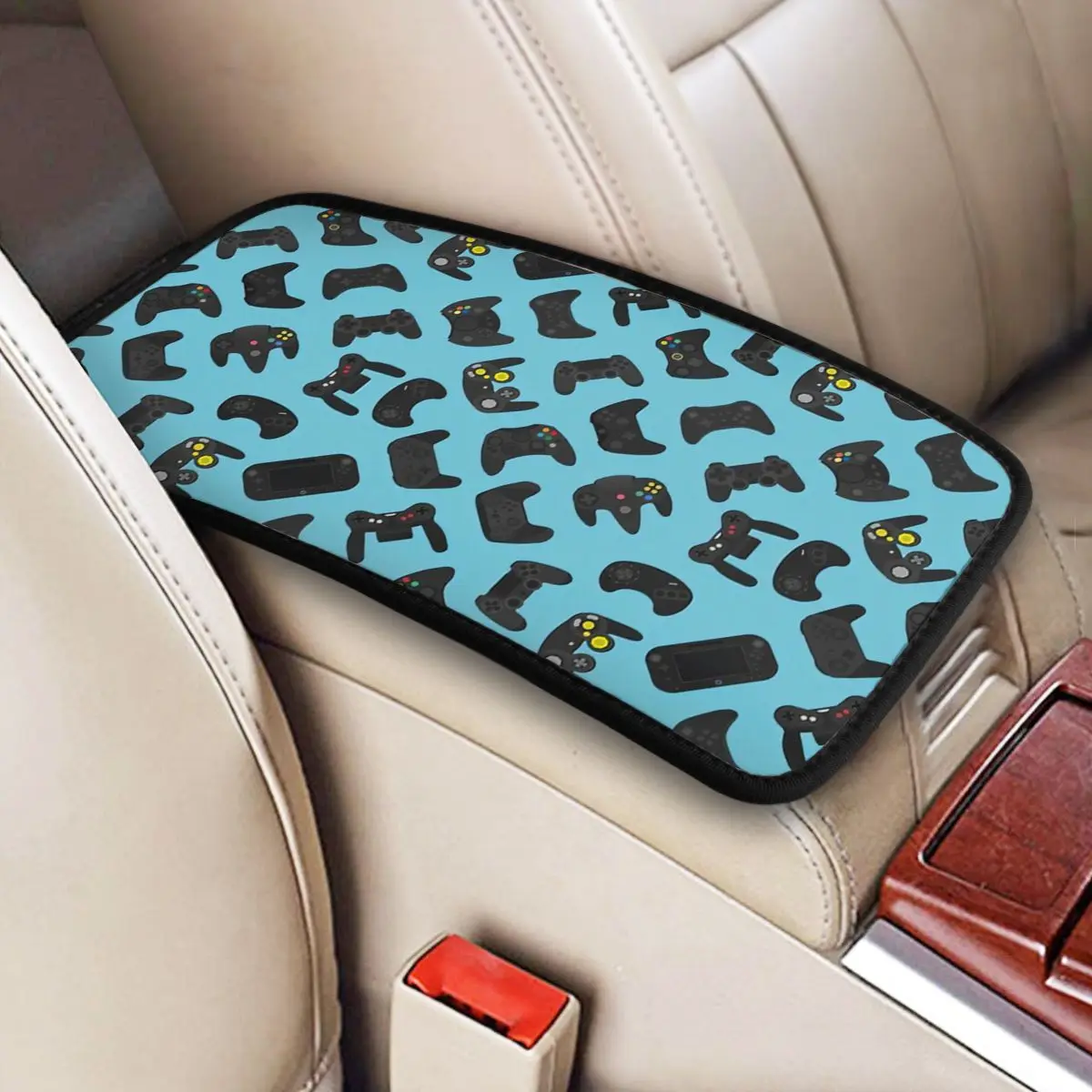 

Video Game Controller Background Gadgets Car Accessories Car Handrail Box Cushion Custom Print Non-slip Car Armrest Cover