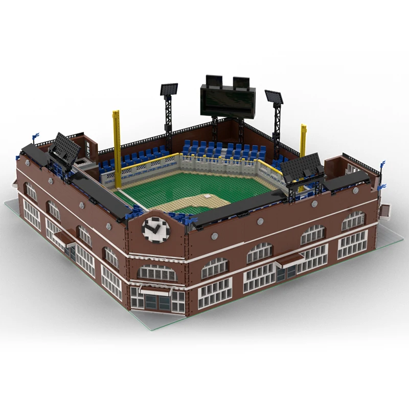 City Street View Model MOC Building Bricks Baseball Stadium Minifigure Modular Technolog Gift Holiday Assemble Children Toy Suit