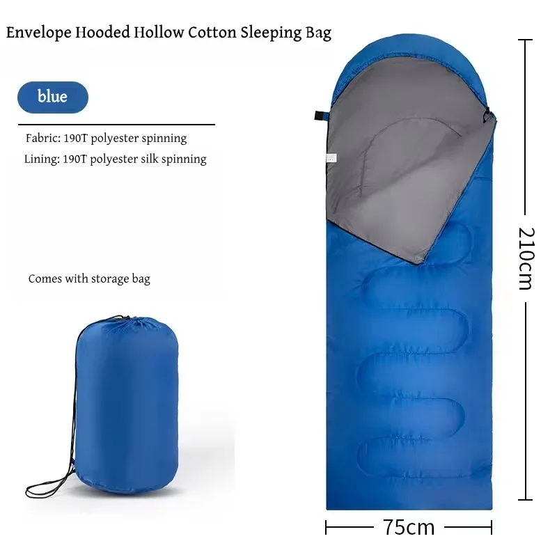 Camping Sleeping Bag Lightweight 4 Season Warm Envelope Backpack Outdoor Mummy Cotton Winter Sleeping Bag