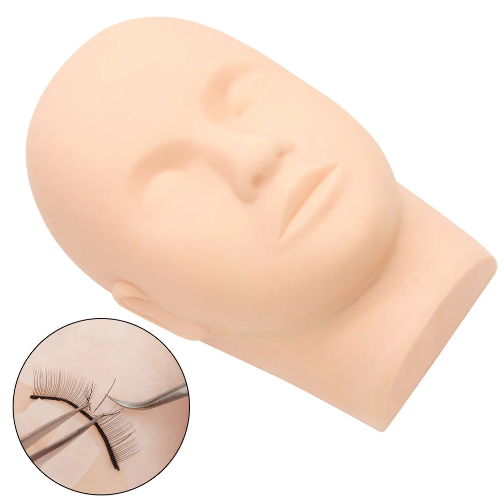 

Eyelash Extension Training Mannequin Model Head Silicone With Practice False Lashes Extension Grafted Lashes Training Tools