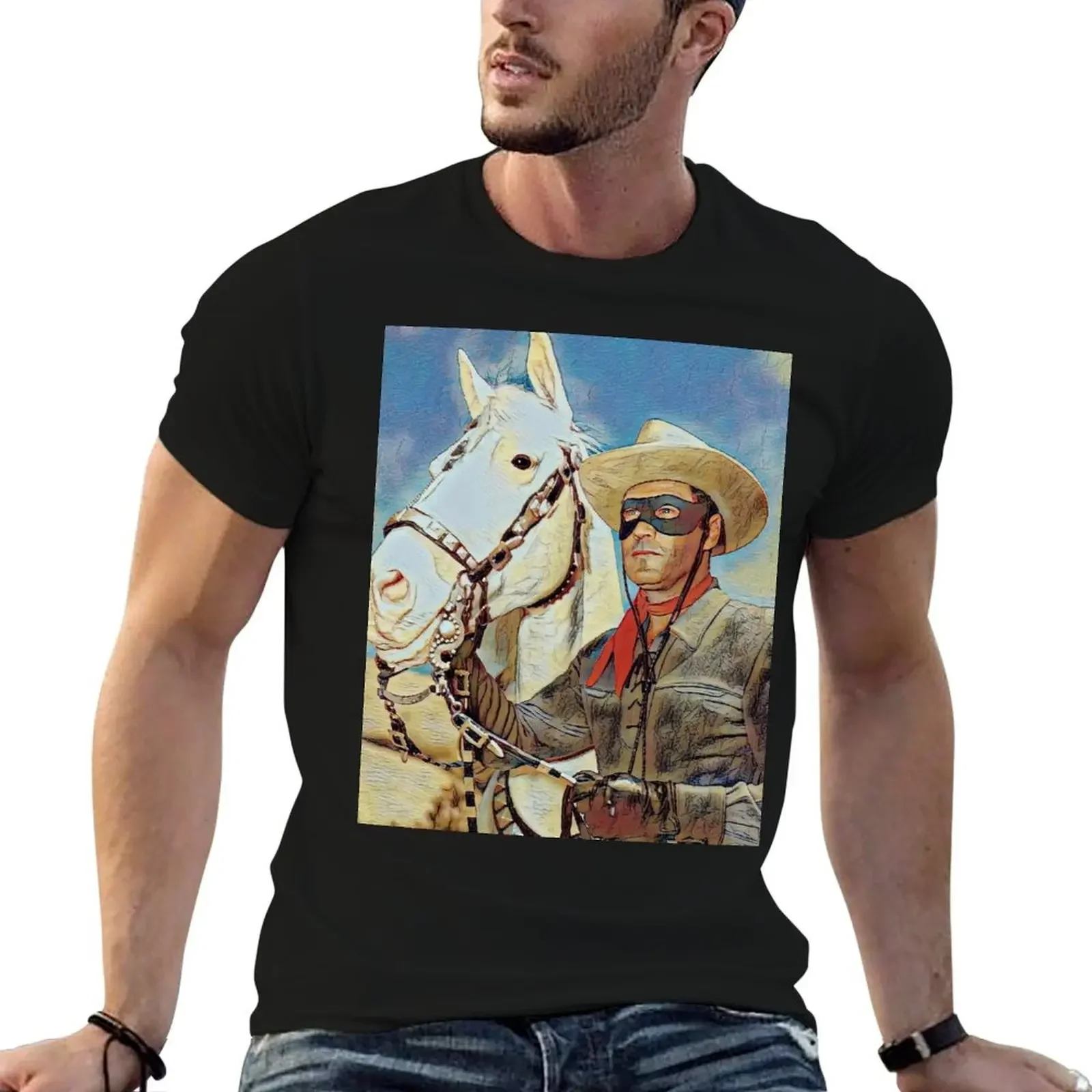 

The Lone Ranger and Silver T-Shirt oversized graphic tee Blouse valentines clothes fitted t shirts for men