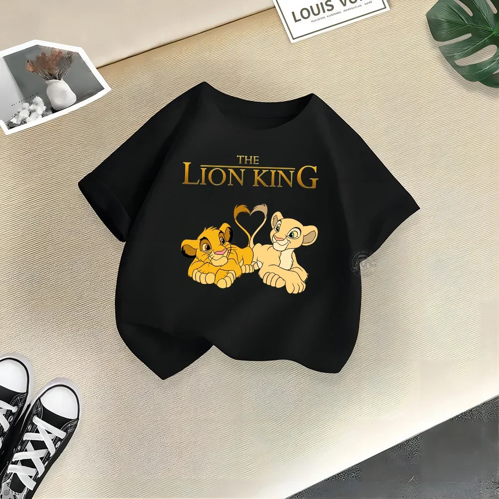 Disney can Lion King Summer creative printed clothing casual sports Cotton Baby T-shirt Boys girls crewneck T-shirt top