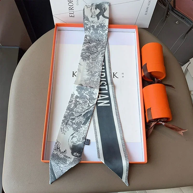 Diademas de uso diario para mujer, bolsos, asas, bufandas de seda, serpentinas de seda simuladas, diademas versátiles francesas, bufandas, regalos