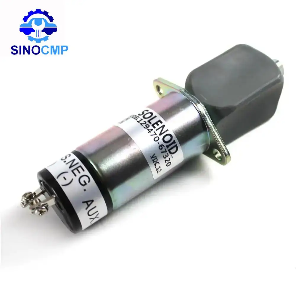 12V Fuel Stop Solenoid 502-12D6U1B1S1A 129470-67320 1504-12A6U1B1S2 For Yanmar Diesel