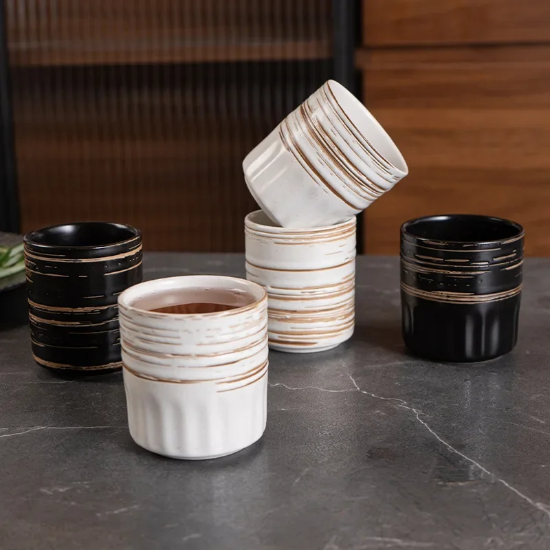 Japanese-style Jiyun ceramic cup tea set single cup creative hand-painted grab cup restaurant teacup retro home