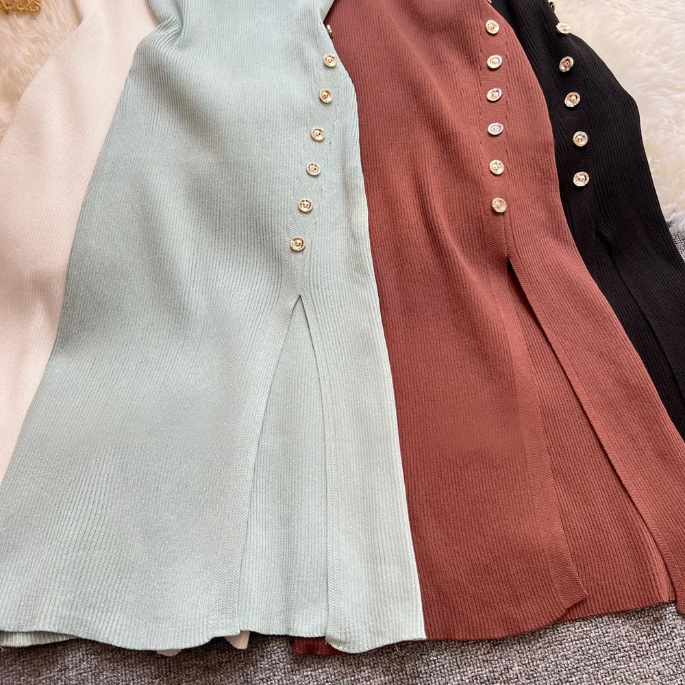 Elegante moda sexy pacchetto fianchi bottoni spaccati abito estivo donna sottile elastico aderente abito dal carro armato streetwear abiti da donna