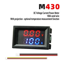 High Quality NEW DC 100V 100A Upgraded Voltmeter Ammeter LED Amp Dual Digital Volt Meter Gauge Temperature Measurement