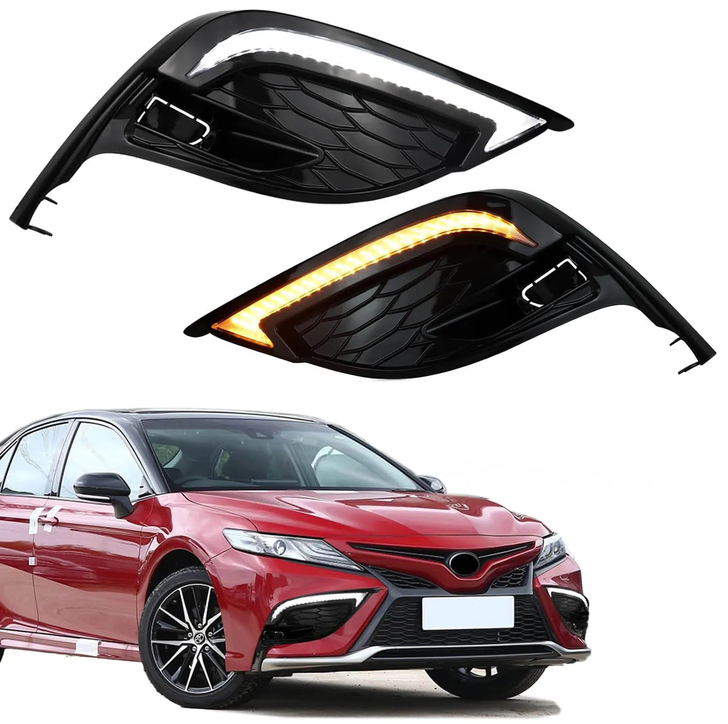 

NEW style DRL For Toyota Camry SE XSE 2021 2022 led Daytime Running Light Fog Lamp Daylight driving Turn Signal light