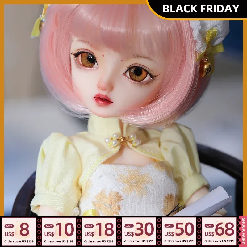 Shuga Fairy Shiri 1/6 BJD Doll Anime Figure Resin YOSD Toys for Kids Surprise Gift for Girls Birthday Full Set Cute Baby Doll