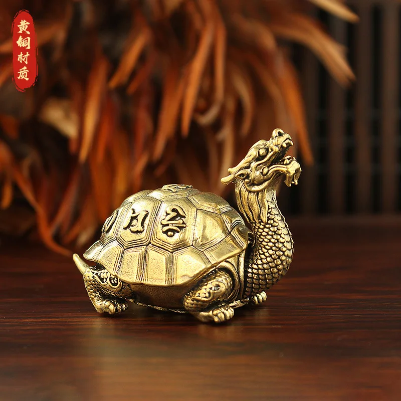 Pure brass dragon , hollow copper turtle incense burner, large size, suitable for tea tables, offices, and