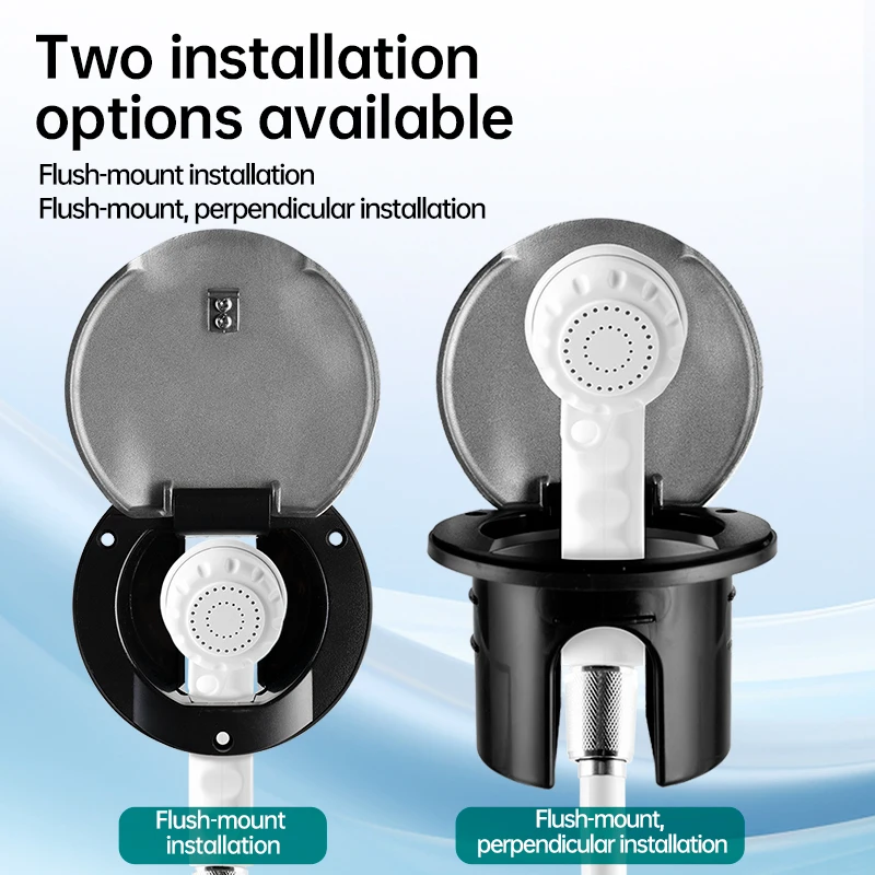 Marine Transom Shower Kit Recessed Boat Deck Shower with 316 Stainless Steel Cover Handheld Sprayer for Yacht Boat RV