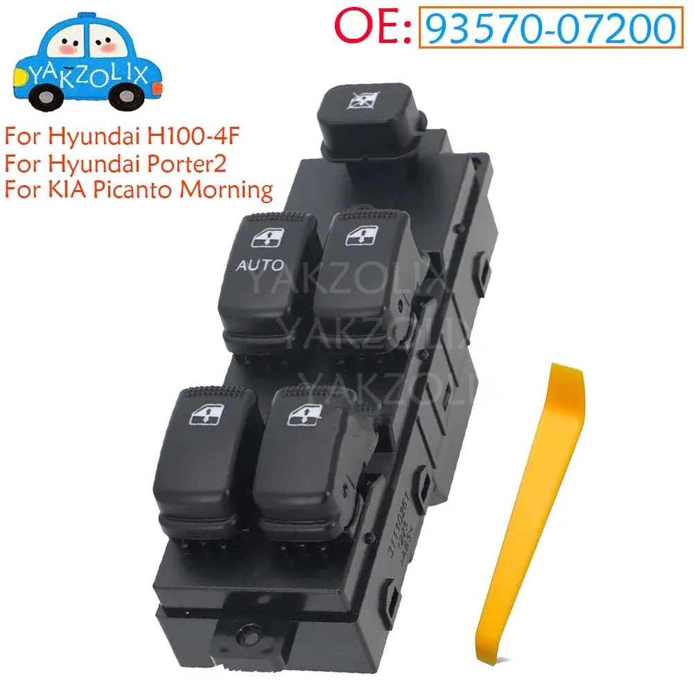 

For Hyundai H100-4F Porter2 KIA Picanto Morning Front Left Driver Side Electric Power Master Window Switch Button 93570-07200