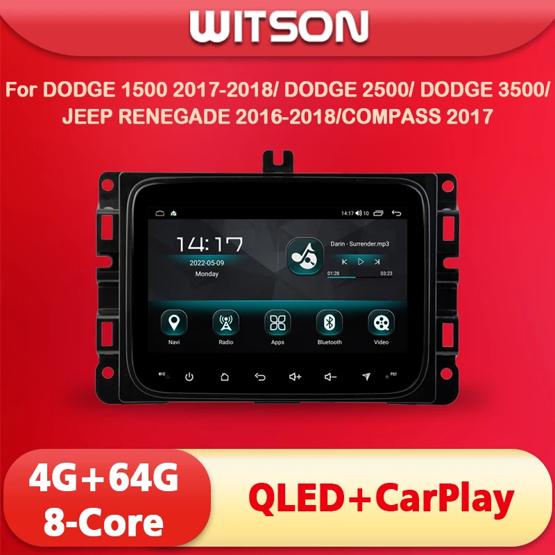 

WITSON Android 12 Car radio For DODGE RAM 1500 2500 3500 JEEP RENEGADE COMPASS QLED Screen Wireless carplay stereo headunit GPS