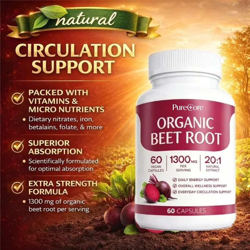 Organic Beet Root  Powder  60 Capsules