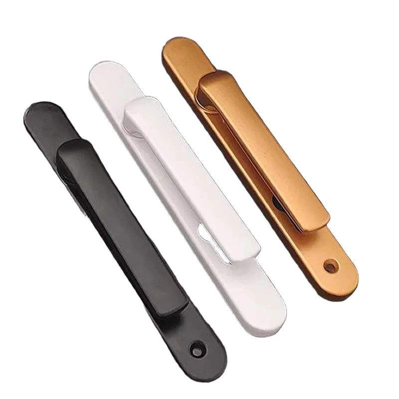 Aluminum Alloy Flat Sliding Door Handle Center Distance 85 92mm Hole Pitch 115 122 193mm Black White Gold for Bedroom Bathroom