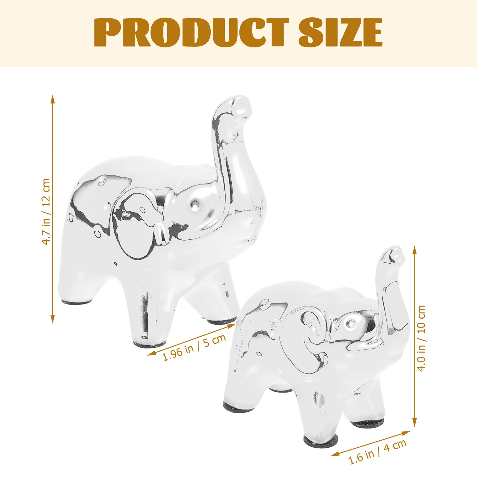 

2Pcs Elephant Ornament Ceramic Exquisite Desktop Decoration Home Office Cute Elephant Statue for Desk Home Decor