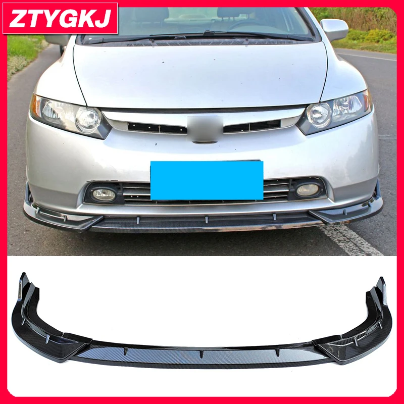 

3 PCS ABS Material Front Bumper Lip Splitters For Honda Civic 8th 2006-2011
