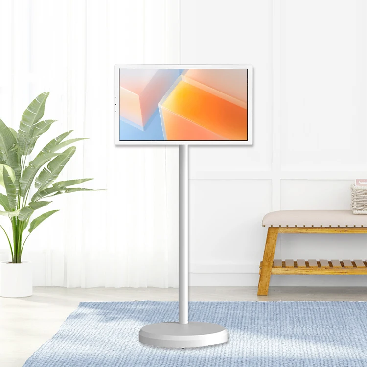 2025 Новый портативный Android 13 светодиодный телевизор 21,5 дюймов HD Smart TV Белый мобильный планшетный ТВ с подвижным экраном для домашнего офиса