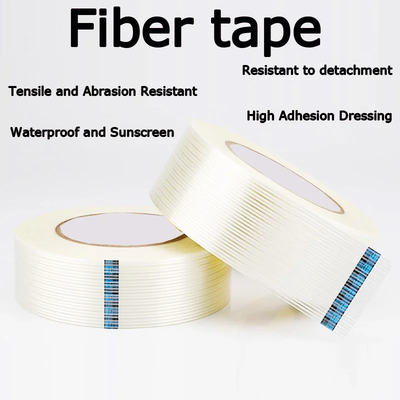 

Single-Sided Striped Fiber Tape, Strong, Residue-Free, High-Temperature Resistant, Waterproof, Suitable for Heavy-Duty Binding a