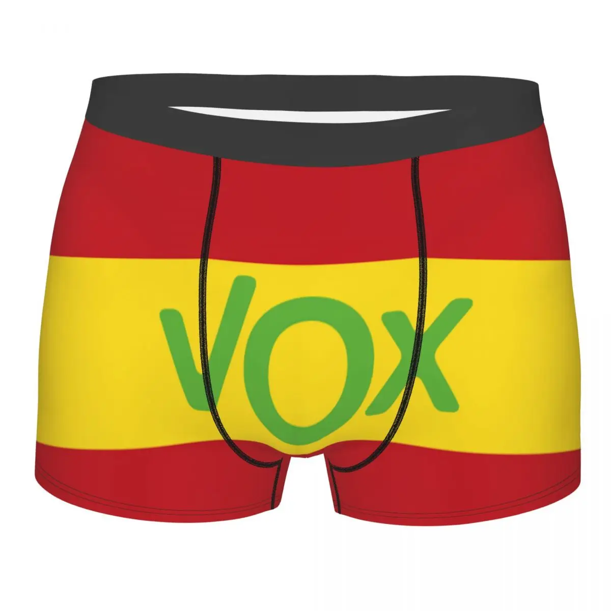 Custom Spain Vox Logo Flag Underwear Men Stretch Spanish Political Party Boxer Briefs