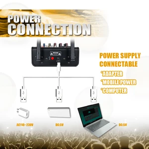 4 -Channel DJ Audio -Mischkonsole mit Bluetooth -Mixer Wireless UHF -Mikrofon für Home Karaoke Studio 10 Hauptverkaufsredner 4 - №8